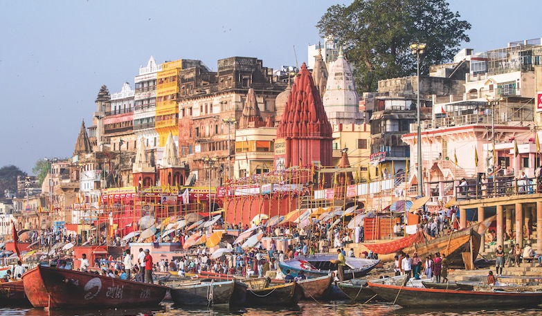 The Ghats: Pilgrims flock to the steps leading into the Ganga