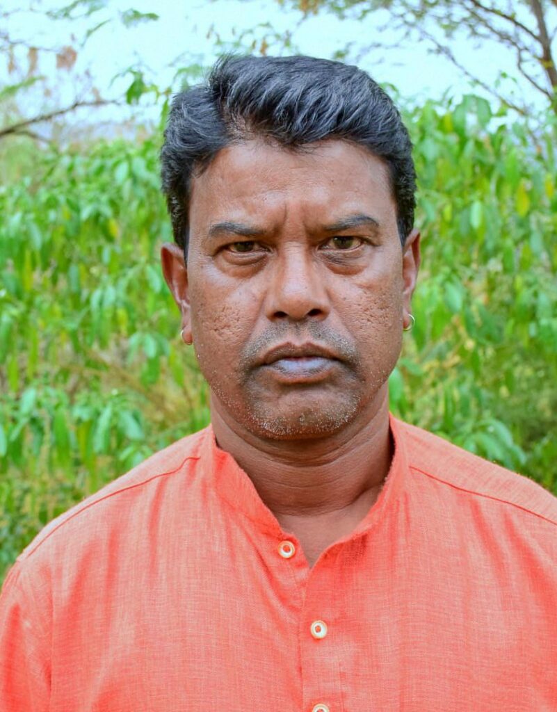 Ram Singh Urveti and his art: Three works in which Gond Deities, birds and trees evoke creation and the living world. Urveti has worked at the Indira Gandhi Rashtriya Manav Sangrahalaya (National Museum of Humankind) for 32 years.